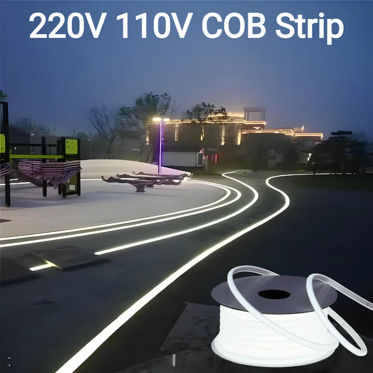 Outdoor Power Strip Weatherproof - Taśma LED COB z czystego silikonu,