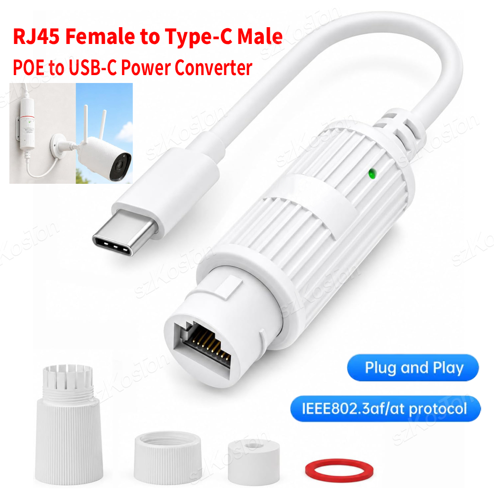 Outdoor Power Adapter Usb C - Konwerter zasilania POE na USB-C, adapter