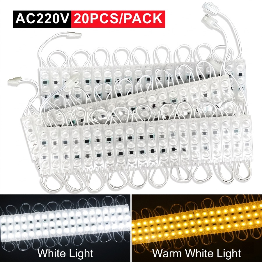 Outdoor Power Strip Weatherproof - Moduł LED 220V, 20 sztuk, wodoodporny,