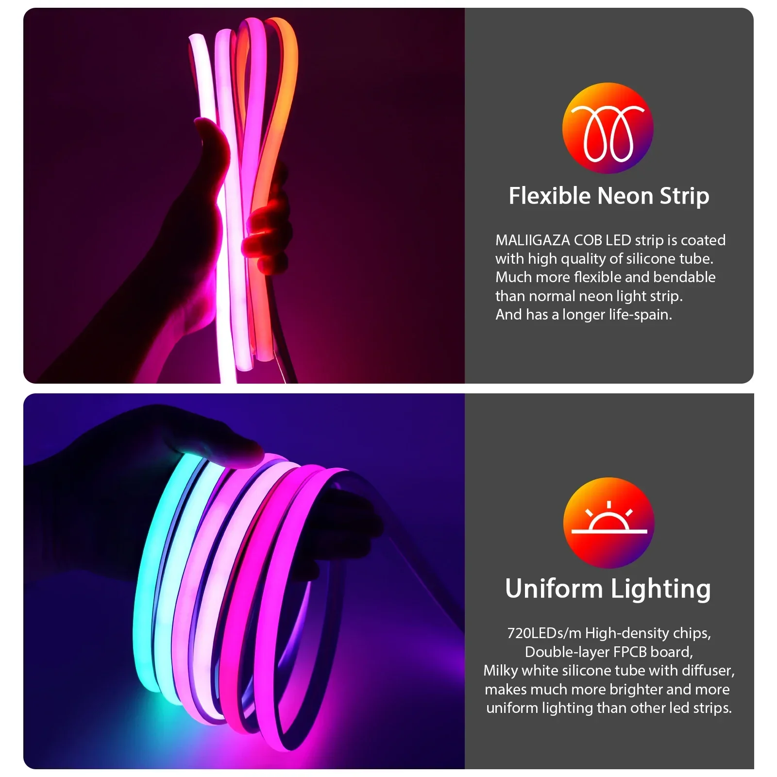 12V 24V IP68 RGBIC COB LED Str – Outdoor Power Strip Weatherproof recenzja i cena